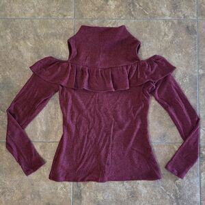 Burgundy Black | REDHAUTE | Ruffled Long Sleeve